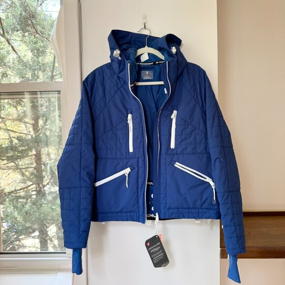 NWT Free People All Prepped Ski Jacket FP Movement Puffer Coat True Blue Small - Picture 13 of 13